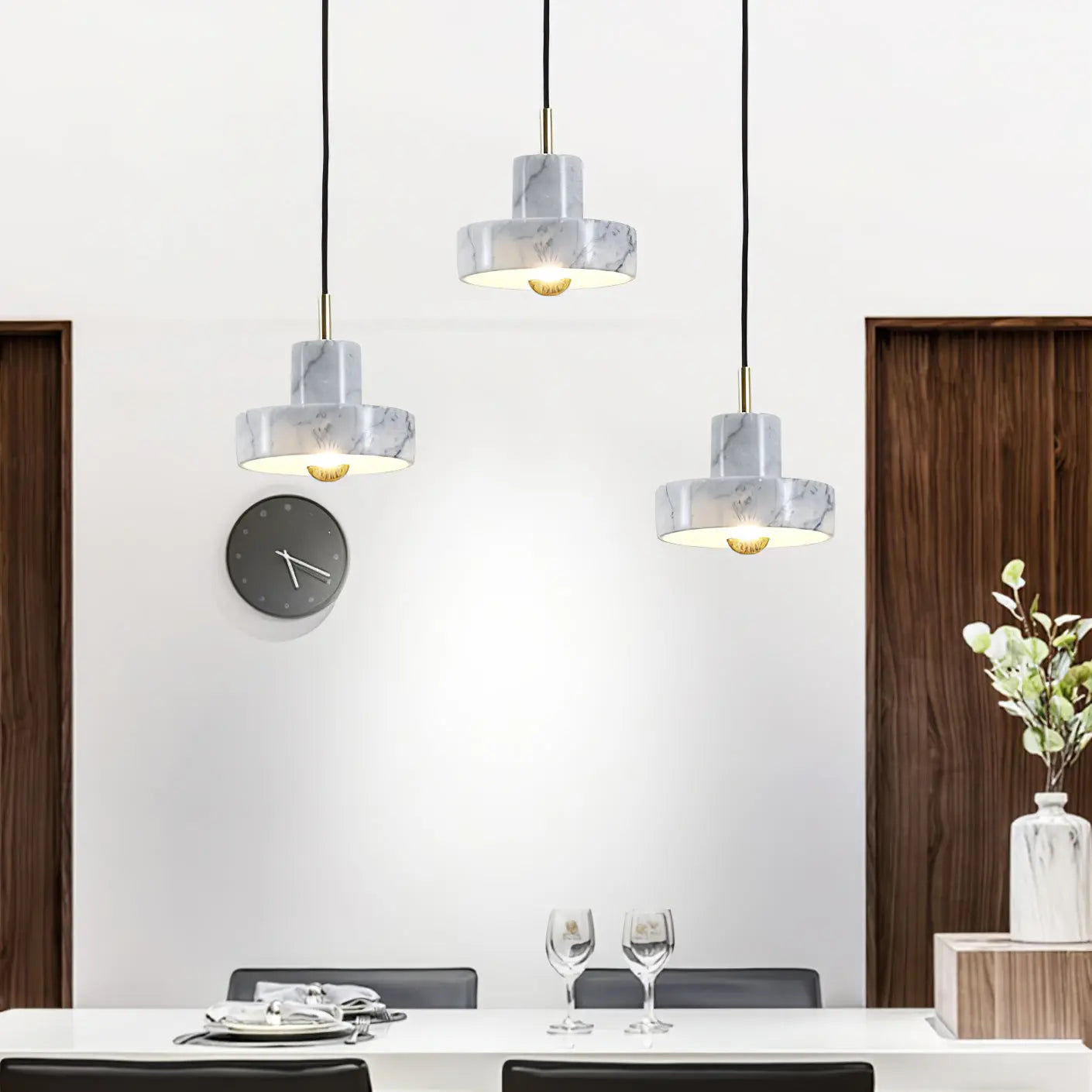 AuraLight - Elegant Marmor Pendellampe for Stilig Belysning Motelys