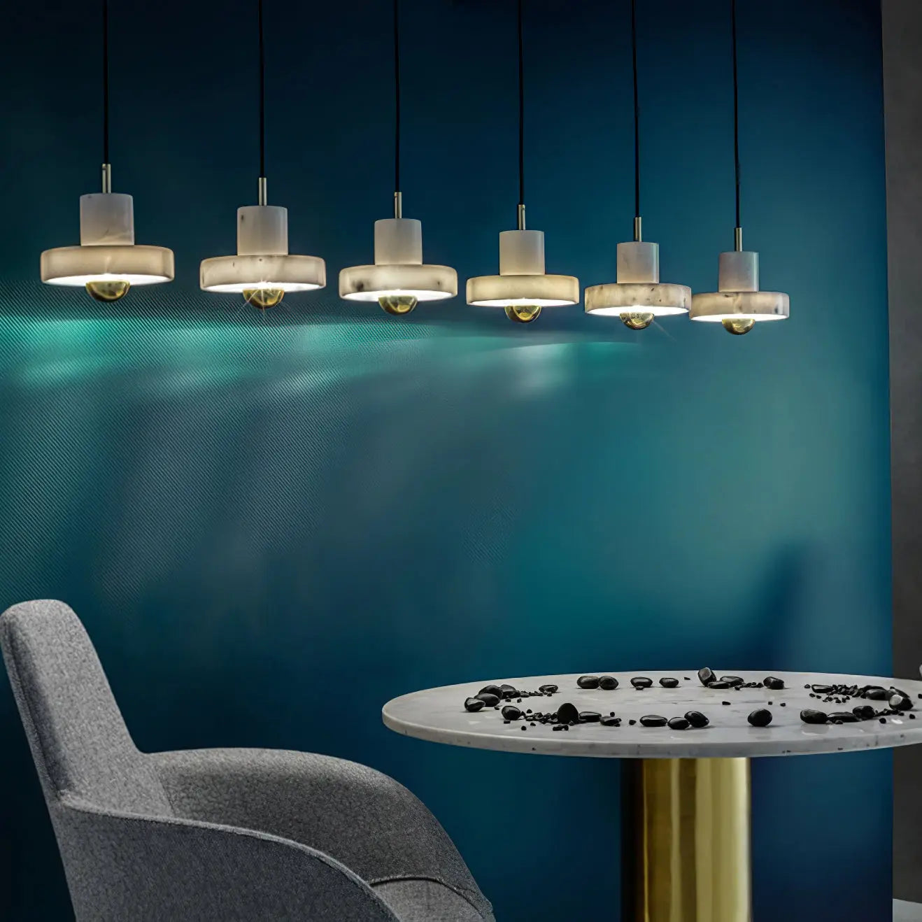AuraLight - Elegant Marmor Pendellampe for Stilig Belysning Motelys