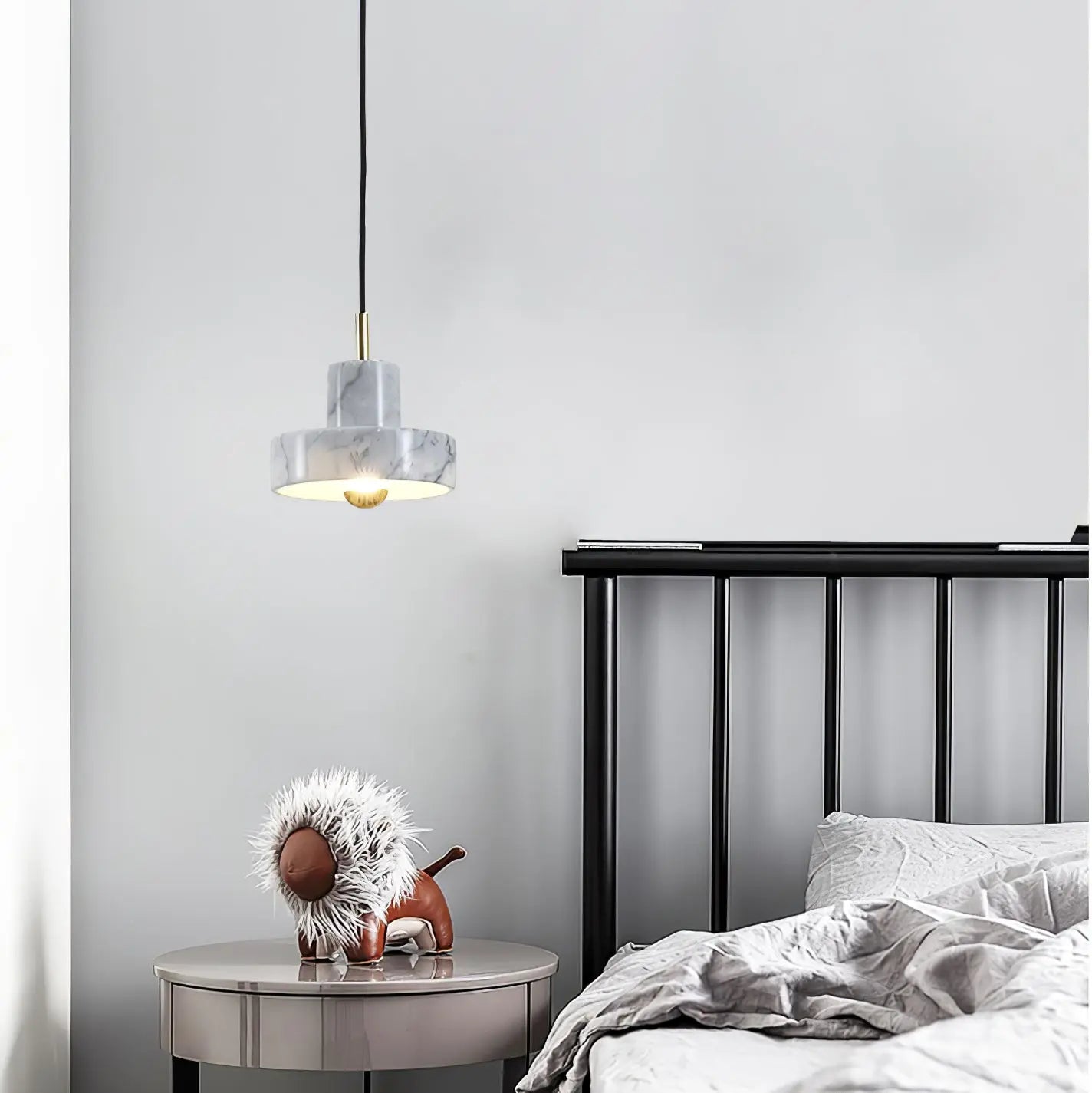 AuraLight - Elegant Marmor Pendellampe for Stilig Belysning Motelys