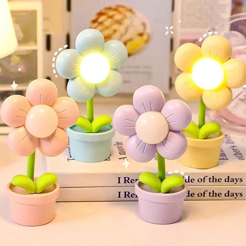 GlowPetal - Sjarmerende Blomsterformet Bordlampe for Koselig Belysning Motelys