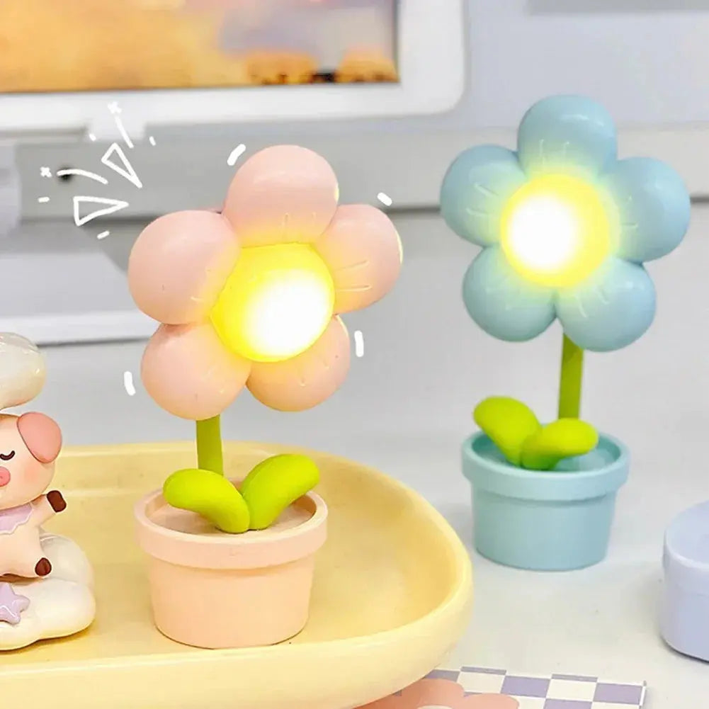GlowPetal - Sjarmerende Blomsterformet Bordlampe for Koselig Belysning Motelys