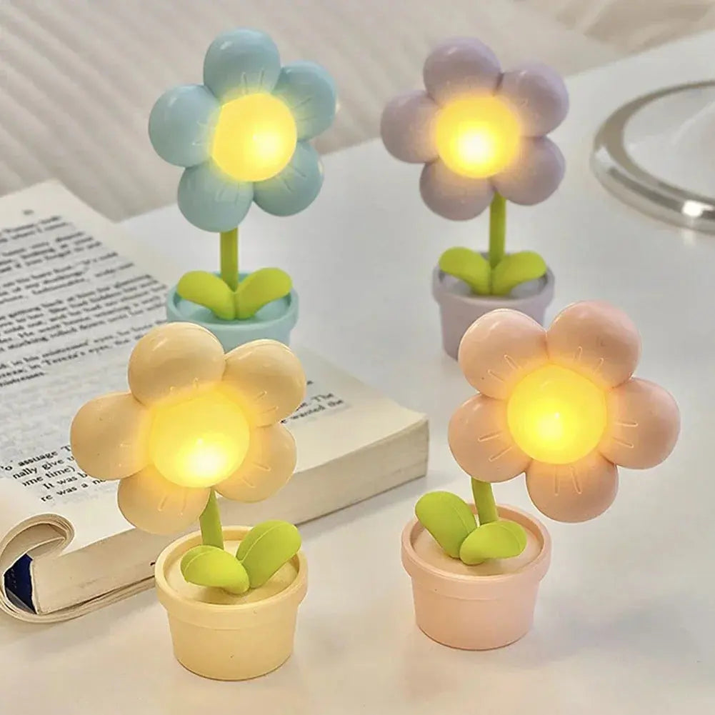 GlowPetal - Sjarmerende Blomsterformet Bordlampe for Koselig Belysning Motelys