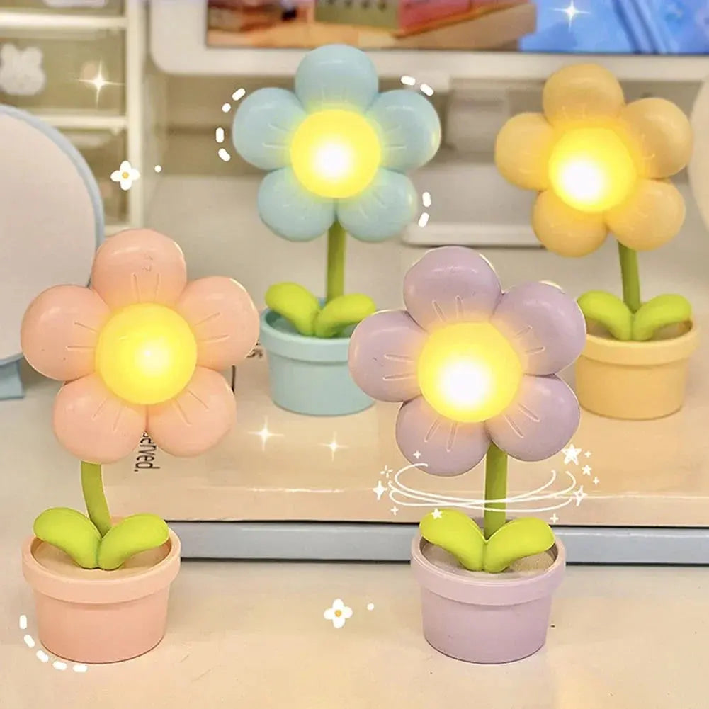 GlowPetal - Sjarmerende Blomsterformet Bordlampe for Koselig Belysning Motelys