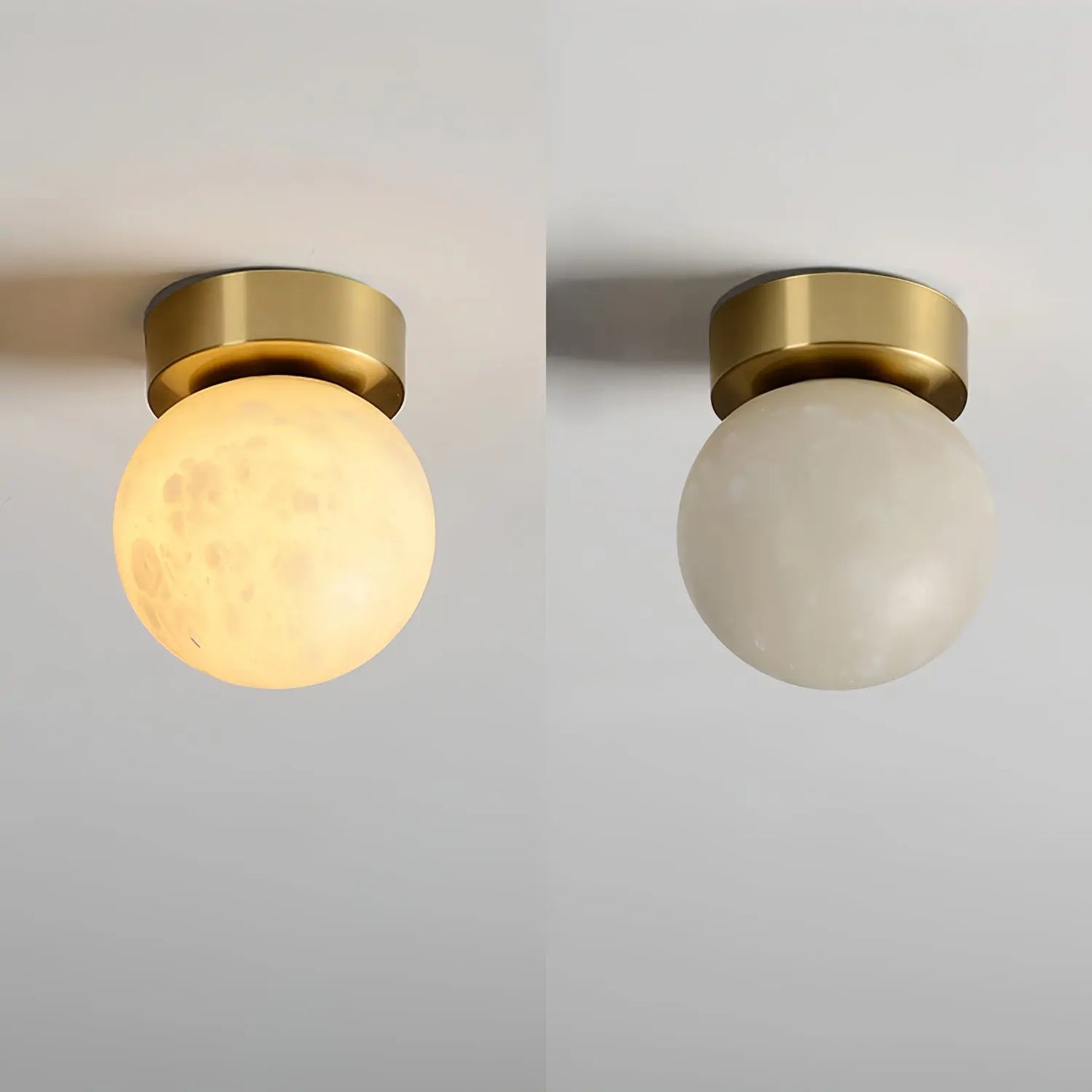 AuraGlow - Stilig Moon Alabaster Taklampe for Magisk Belysning Motelys