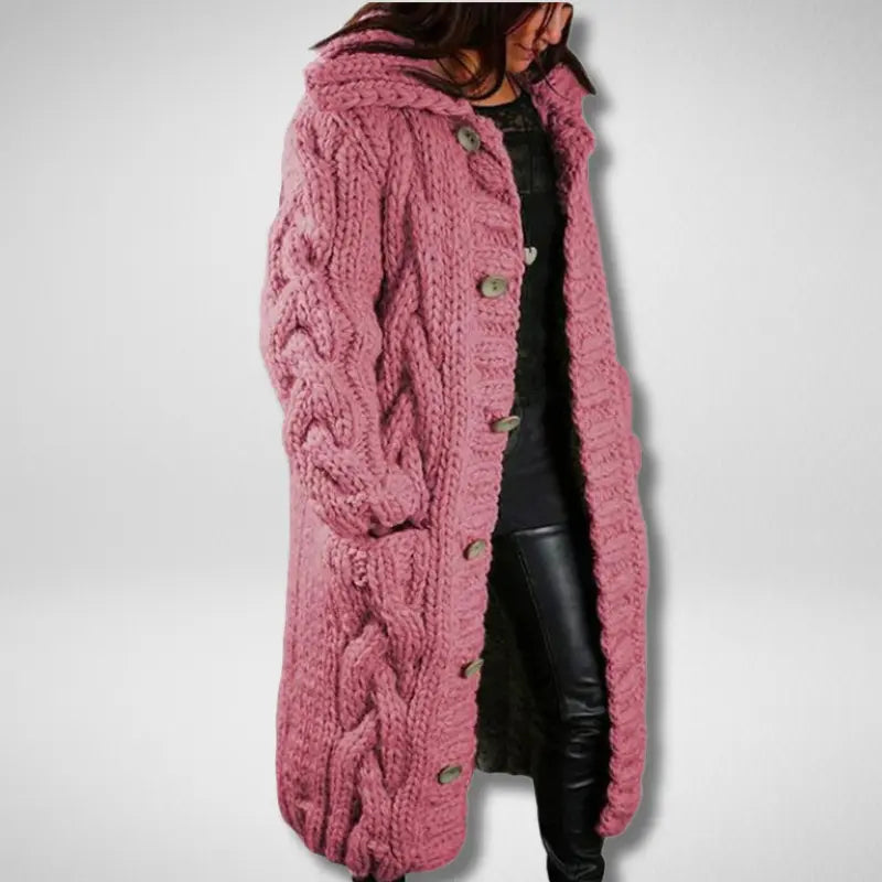 CozyStyle - Trendy Grovstrikket Cardigan for Uformell Komfort Motelys