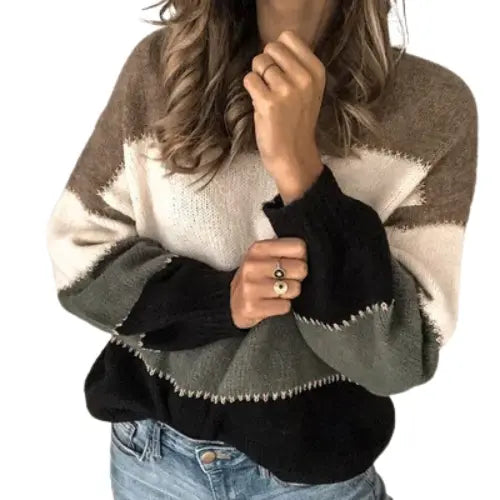TrendyThreads - Stilren Stripete Genser for Uformelle Anledninger Motelys