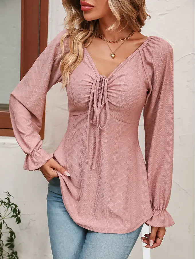 A-linjeformet bluse med snor Motelys