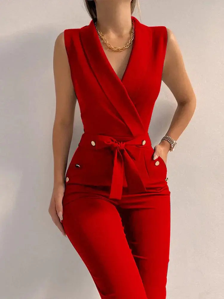 Jumpsuit med V-hals Motelys