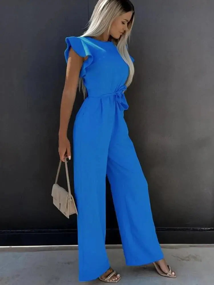 ChicVibes - Jumpsuit Med Sløyfe For En Feminin Silhuett Motelys