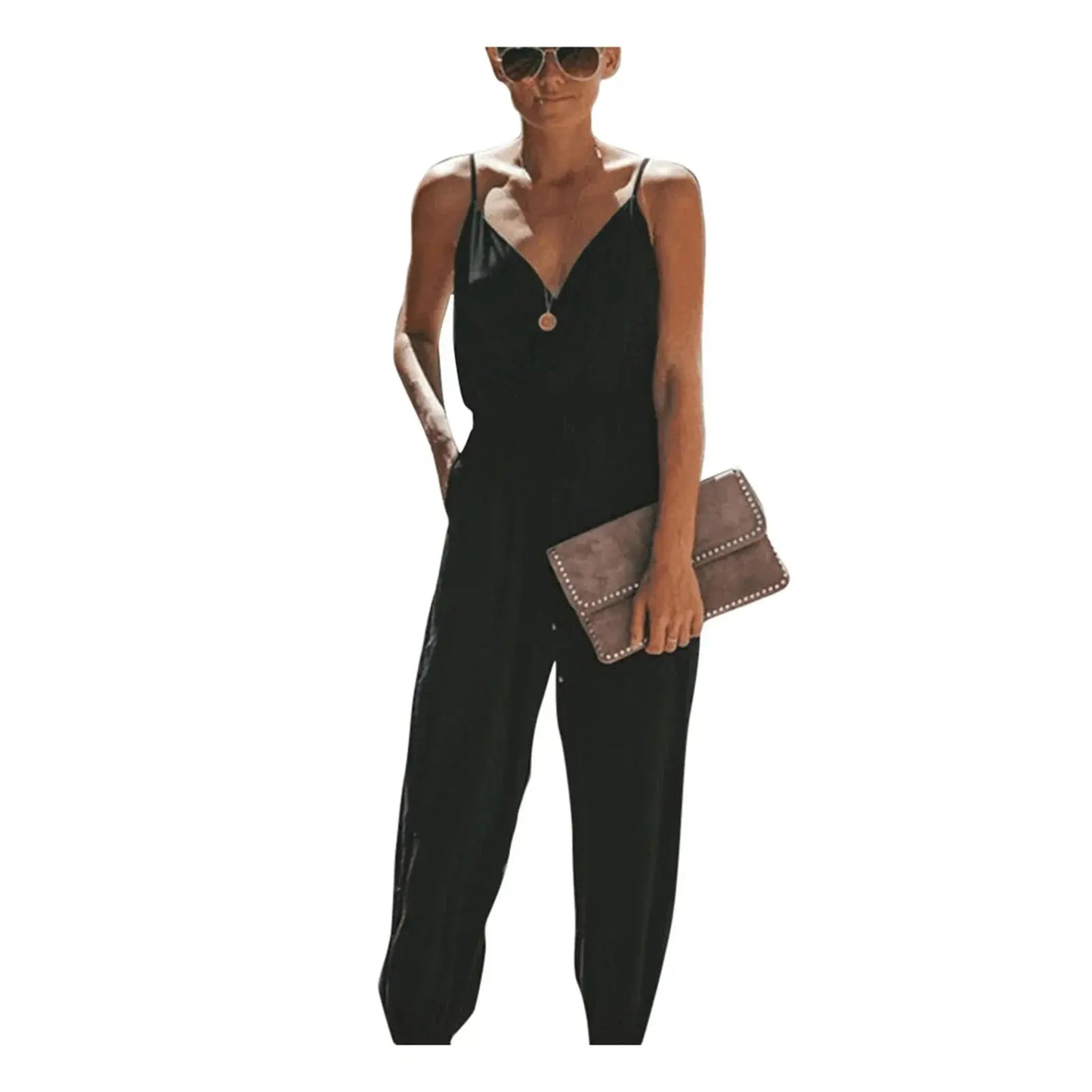 ChicEssence - Trykt, Elegant Jumpsuit Romper for En Slående Look Motelys