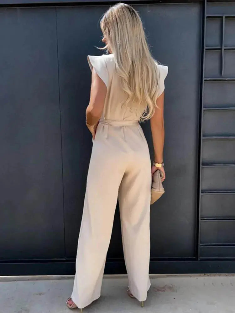 ChicVibes - Jumpsuit Med Sløyfe For En Feminin Silhuett Motelys