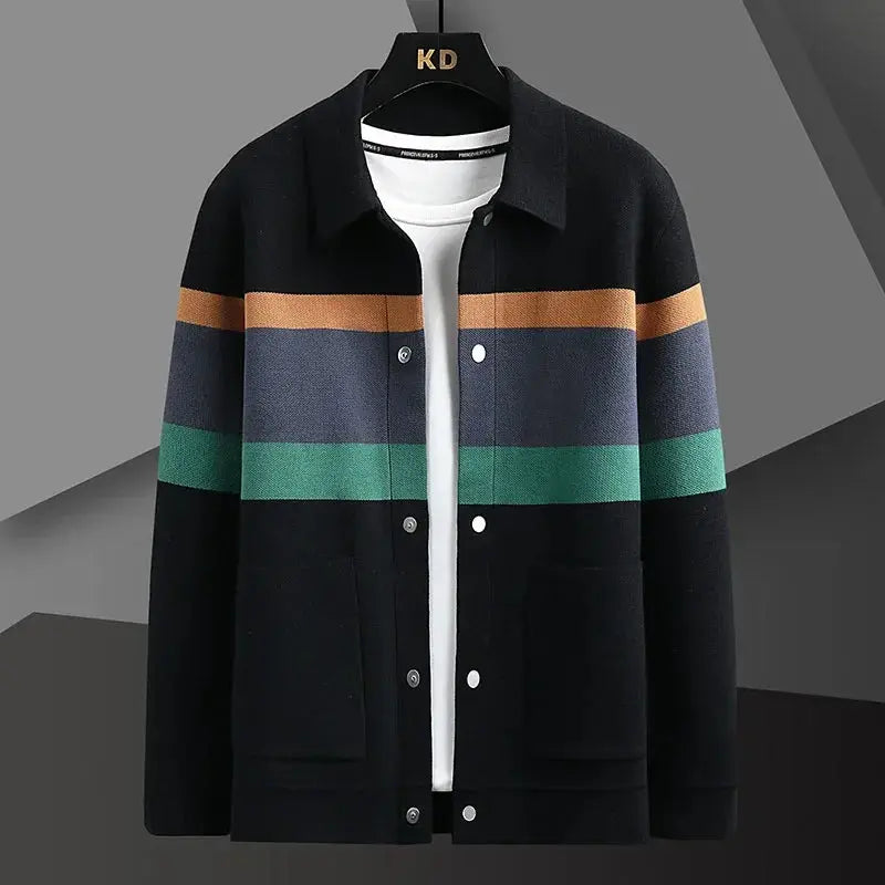 ChicNest - Stripete Cardigan for Menn med Trendy Touch Motelys