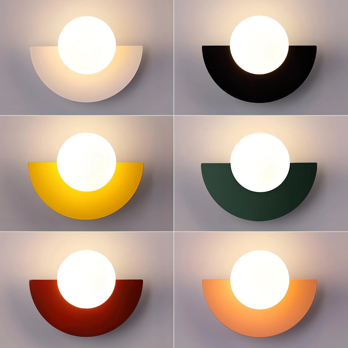 LunaGlow - Stilren Halvsirkelformet Vegglampe for Moderne Rom Motelys
