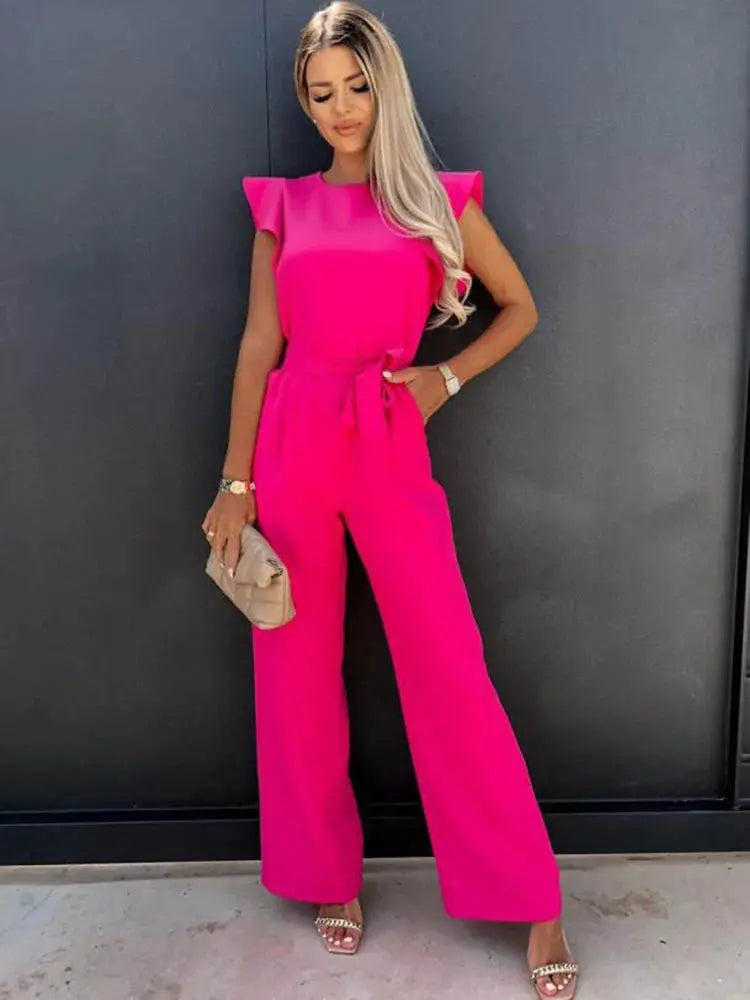 ChicVibes - Jumpsuit Med Sløyfe For En Feminin Silhuett Motelys