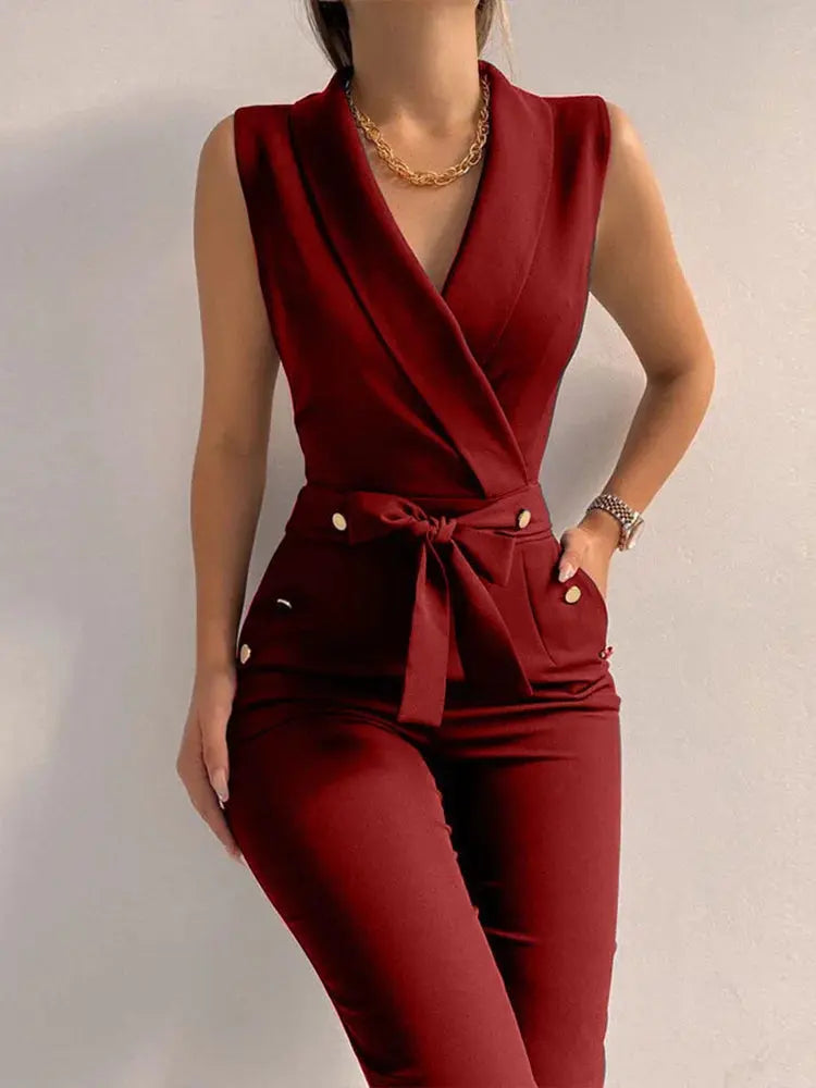 Jumpsuit med V-hals Motelys