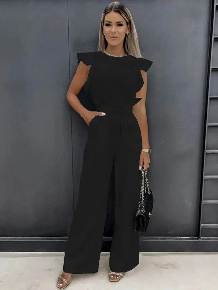 ChicVibes - Jumpsuit Med Sløyfe For En Feminin Silhuett Motelys