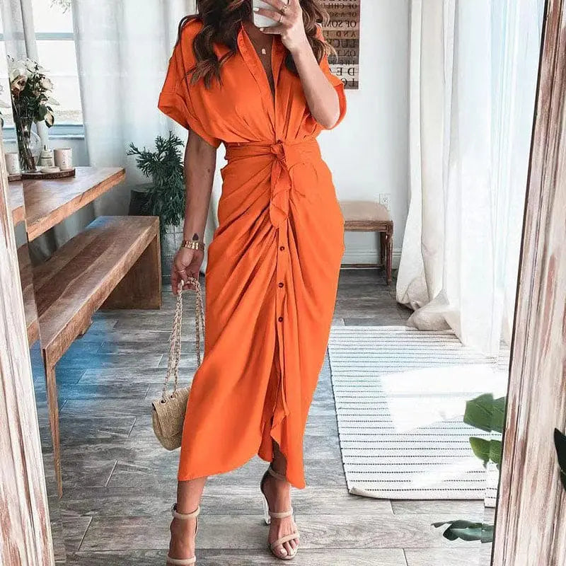 GlamourMax - Flott Maxi Slå-Om-Kjole for Alle Anledninger Motelys