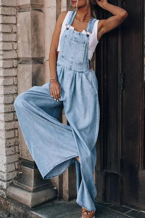 DenimChic - Trendy Denim Jumpsuit for Kvinner som Elsker Mote Motelys