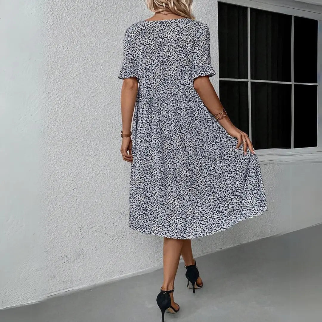 StyleWave - Prikkete Midikjole for Trendy Look Motelys