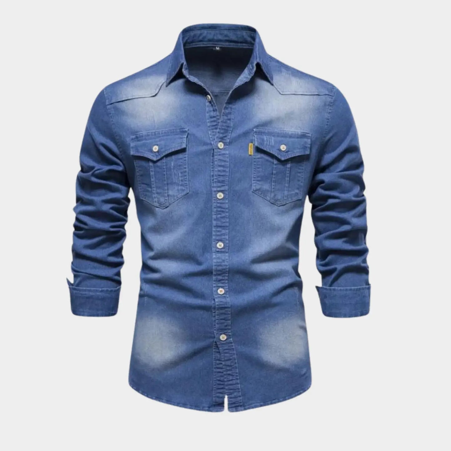 DenimWave - Skjorte i Denim for Menn i Topp Kvalitet Motelys