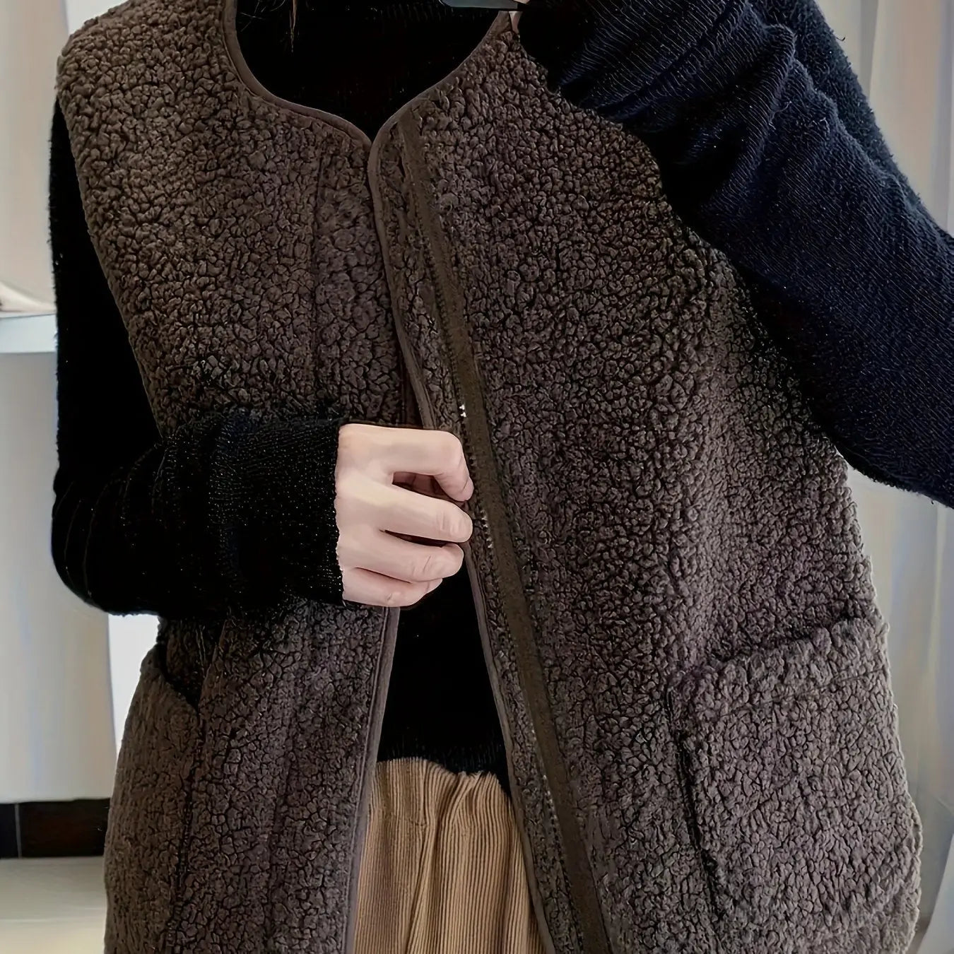CozyNest - Varm Vest for Kvinner til Komfortable Dager Motelys