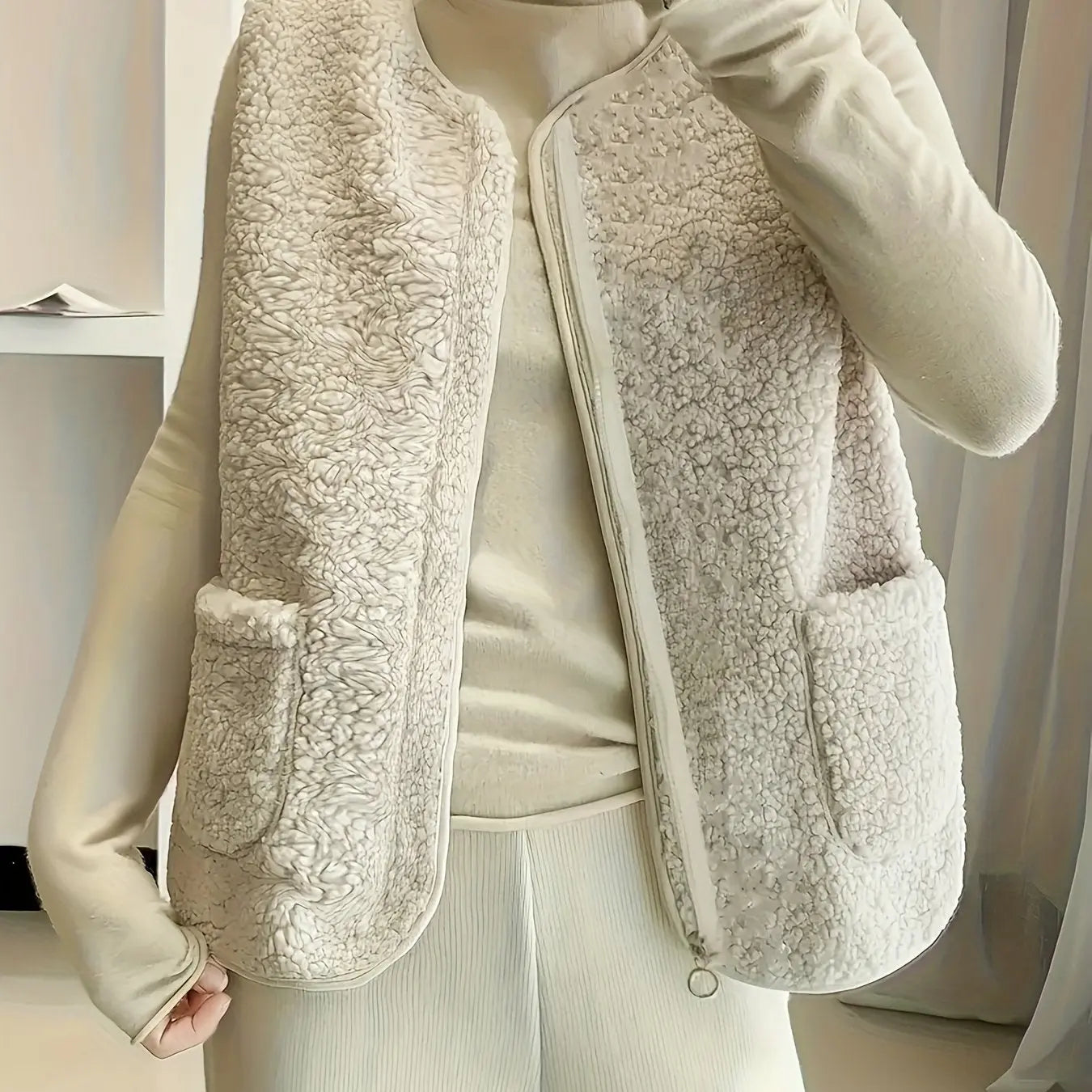 CozyNest - Varm Vest for Kvinner til Komfortable Dager Motelys