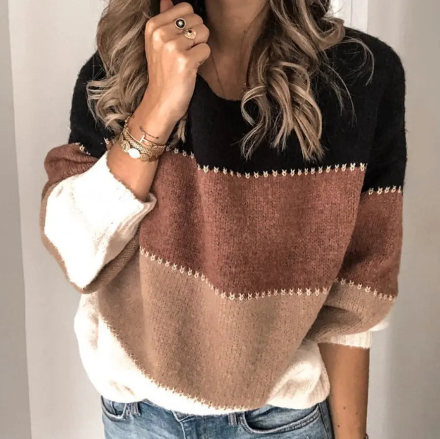 TrendyThreads - Stilren Stripete Genser for Uformelle Anledninger Motelys