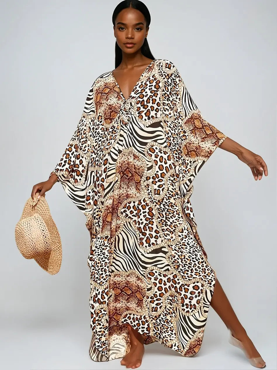 WildChic - Stilig Kjole med Dyreprint for Trendy Antrekk Motelys