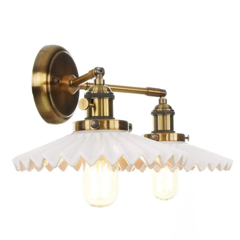 LuxeGlow - Keramisk Dobbelthodelampe med Klassisk Stil Motelys