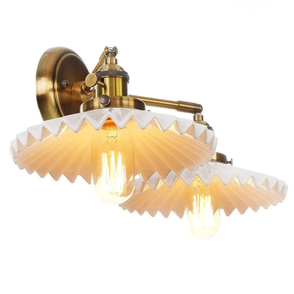 LuxeGlow - Keramisk Dobbelthodelampe med Klassisk Stil Motelys