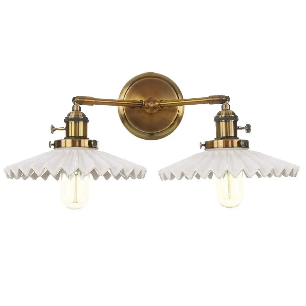 LuxeGlow - Keramisk Dobbelthodelampe med Klassisk Stil Motelys