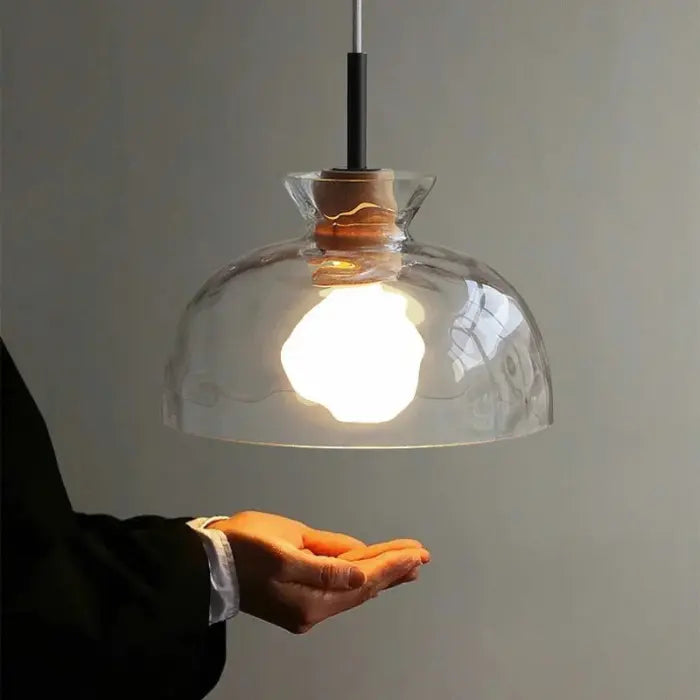 LuxeGlow - Stilig Glass Pendellampe i Treoppheng for Moderne Rom Motelys