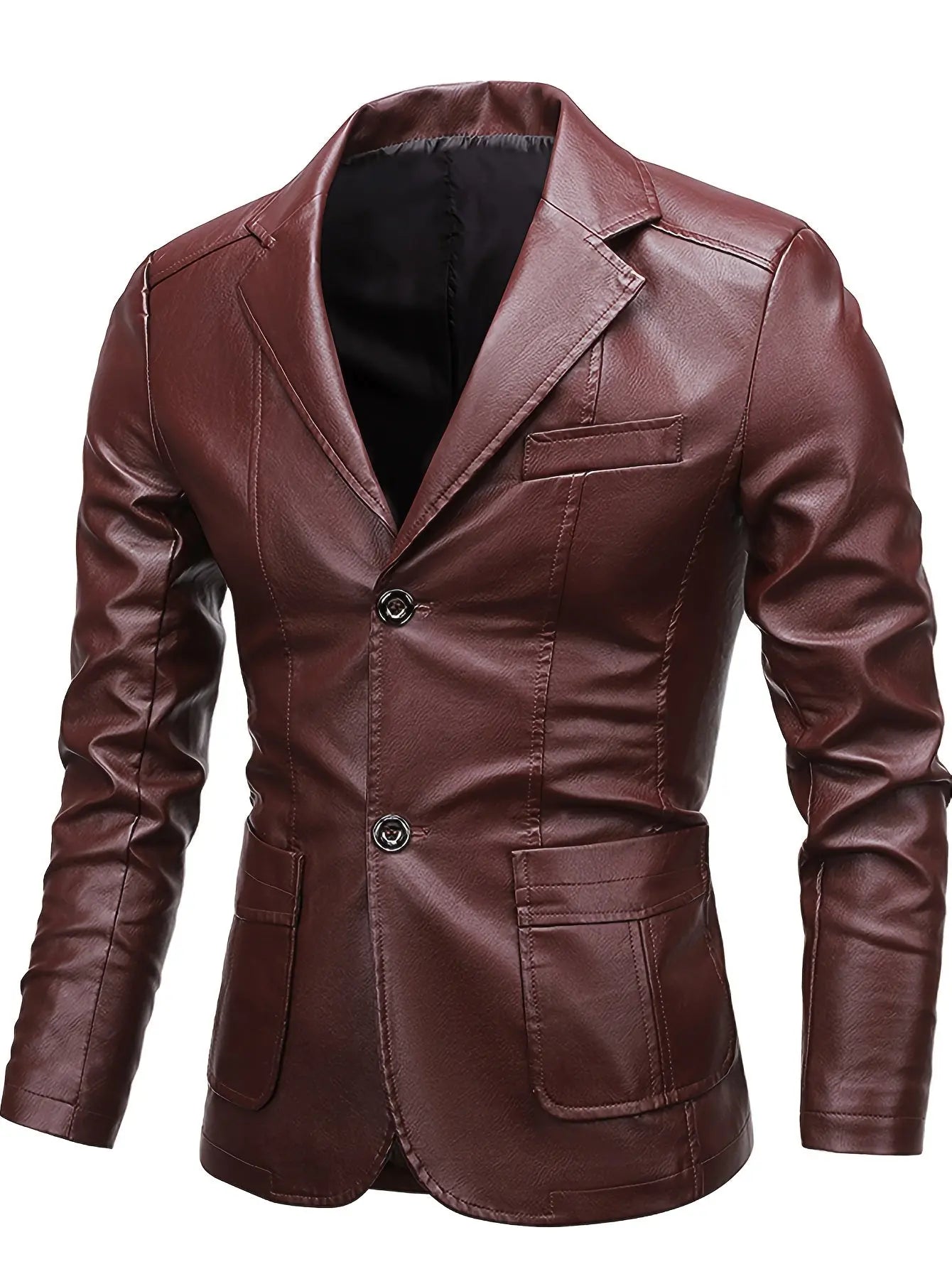 VintageVibe - Tøff Skinnblazer for Menn i Moderne Stil Motelys