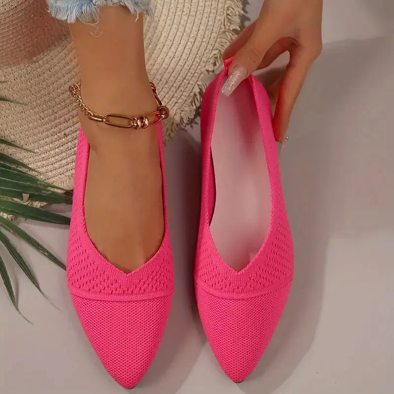 CozySteps - Stilige Strikkede Flate Slip-Ons for Hverdagsbruk Motelys