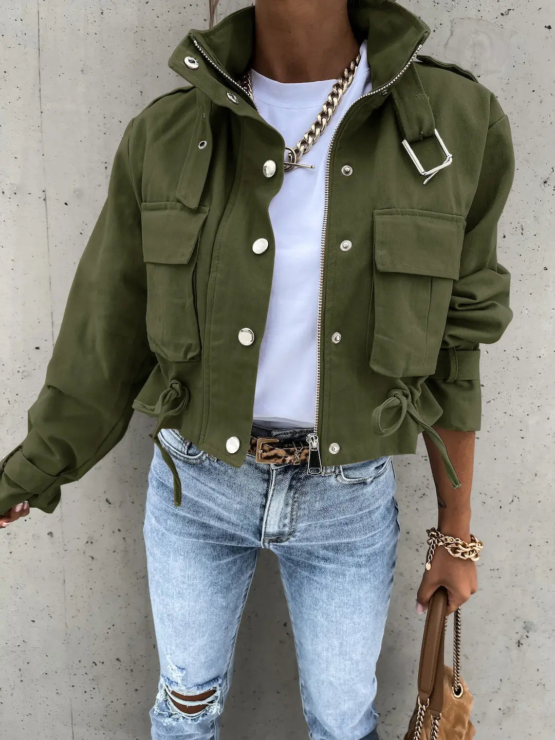 ChicLayer - Stilig Beskåret Frakke for Høstens Trendy Looks Motelys