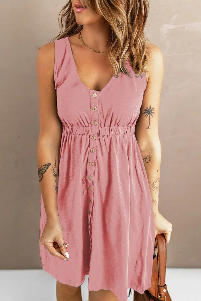 ChicStyle - Sommerkjole med Knapper for En Trendy Look Motelys