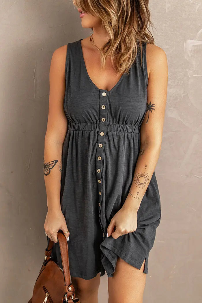 ChicStyle - Sommerkjole med Knapper for En Trendy Look Motelys