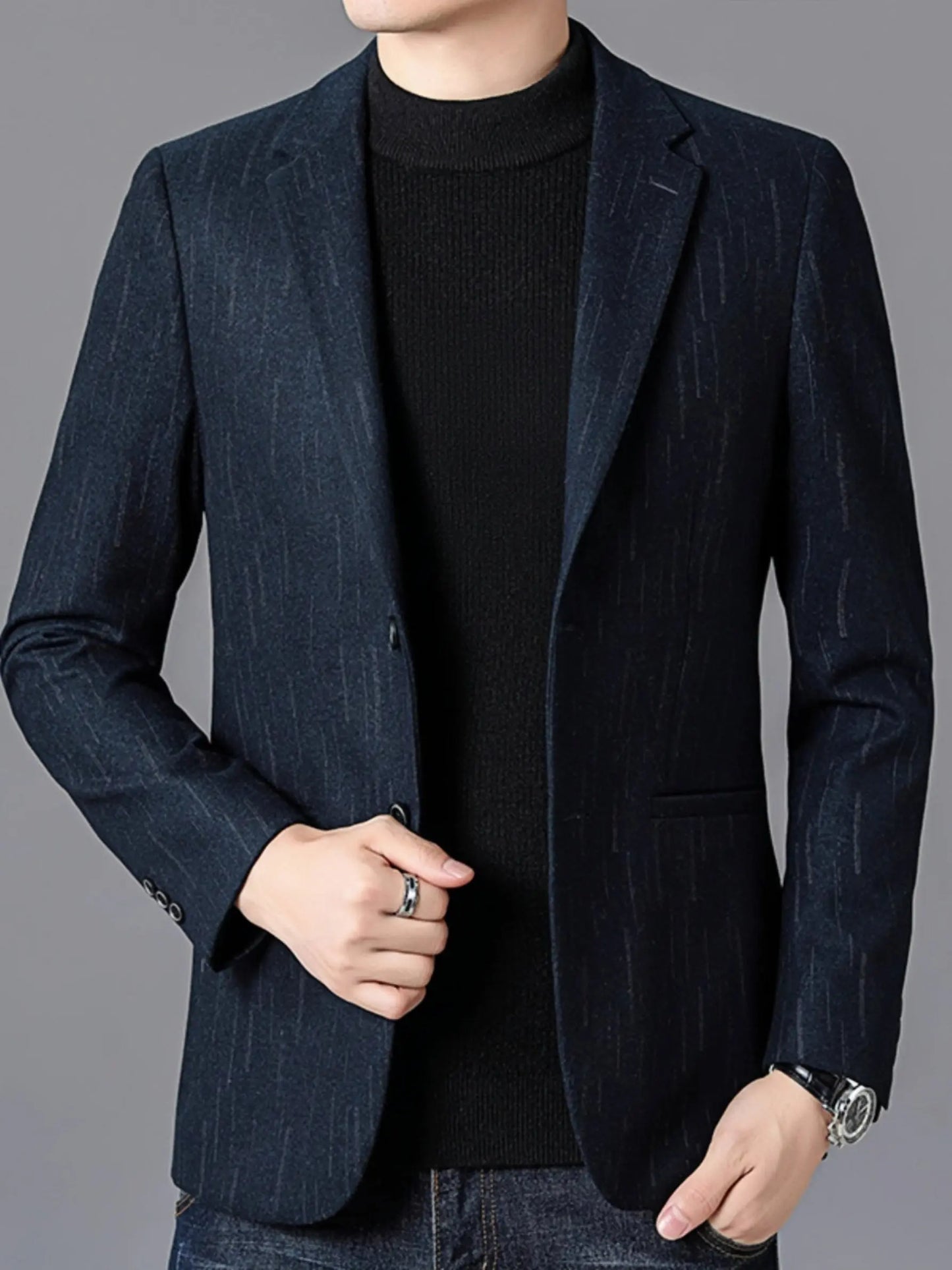 blazer med stripete mønster Motelys
