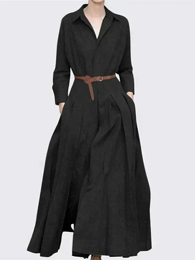 GlamourWear - Elegant Maxikjole med Plisseringer for Vår og Sommer Motelys