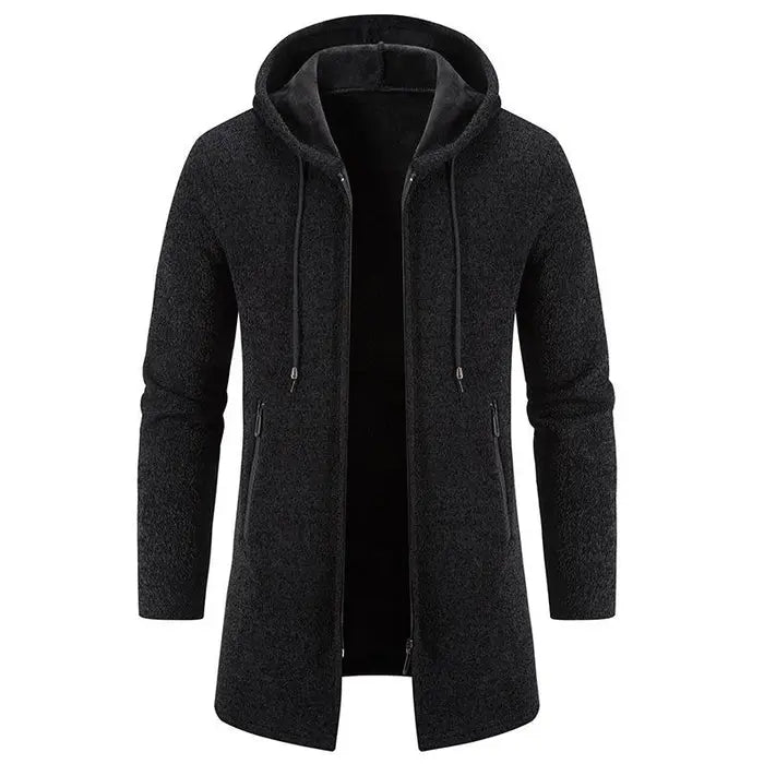 Herre Luxe Fleece Chenille Hettecardigan – Stilig Komfort for Alle Anledninger Motelys