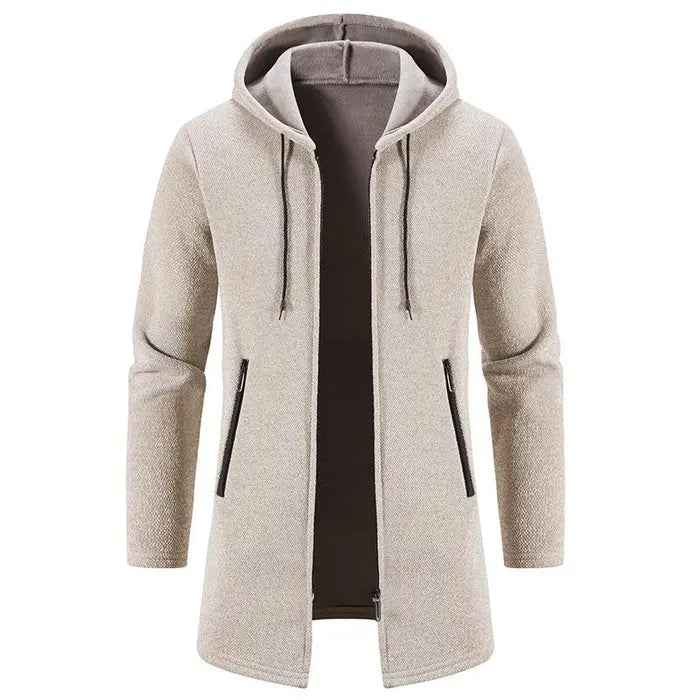 Herre Luxe Fleece Chenille Hettecardigan – Stilig Komfort for Alle Anledninger Motelys