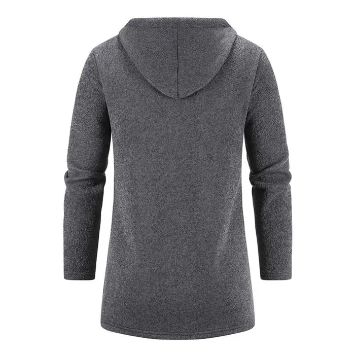 Herre Luxe Fleece Chenille Hettecardigan – Stilig Komfort for Alle Anledninger Motelys