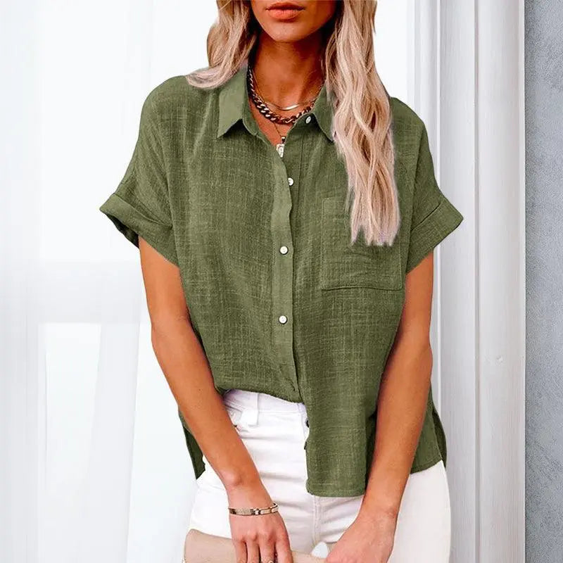 Linbluse med korte ermer Motelys