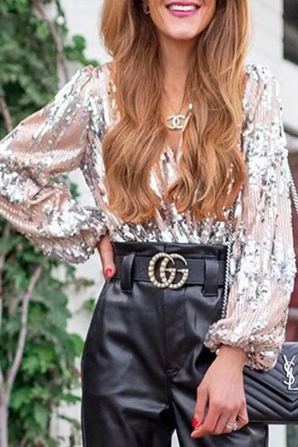 ShimmerMuse - Glittertopp for Kvinner Motelys