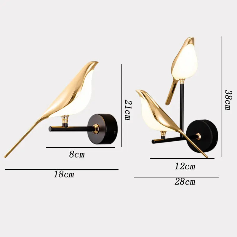 Vegglampe med Fugledesign Motelys