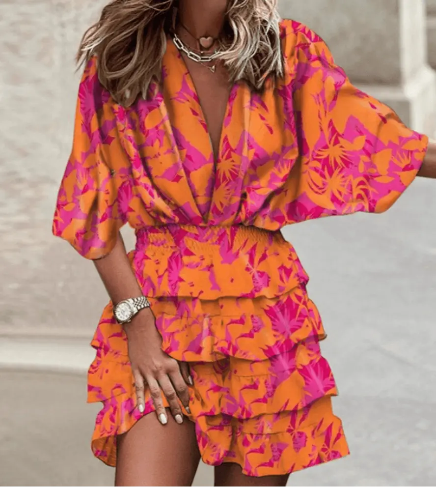 VivaGlow - Dristig Sommerkjole med Mønster Motelys