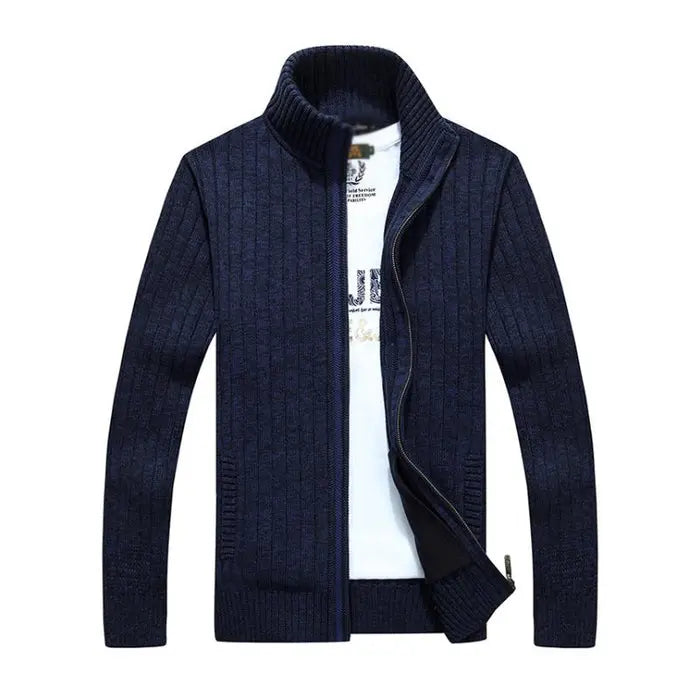 Herre Casual Cardigan med Ståkrage og Glidelås – Stil og Komfort i Ett Motelys