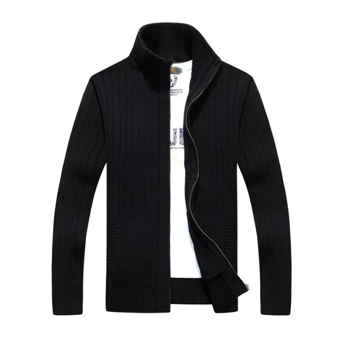 Herre Casual Cardigan med Ståkrage og Glidelås – Stil og Komfort i Ett Motelys