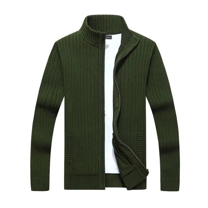 Herre Casual Cardigan med Ståkrage og Glidelås – Stil og Komfort i Ett Motelys