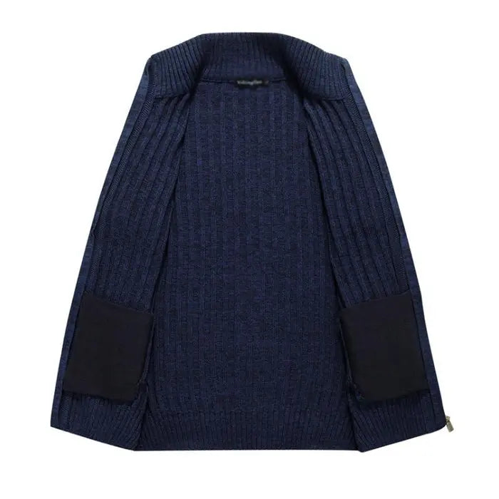 Herre Casual Cardigan med Ståkrage og Glidelås – Stil og Komfort i Ett Motelys